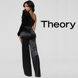 Theory Black Satin Pants
